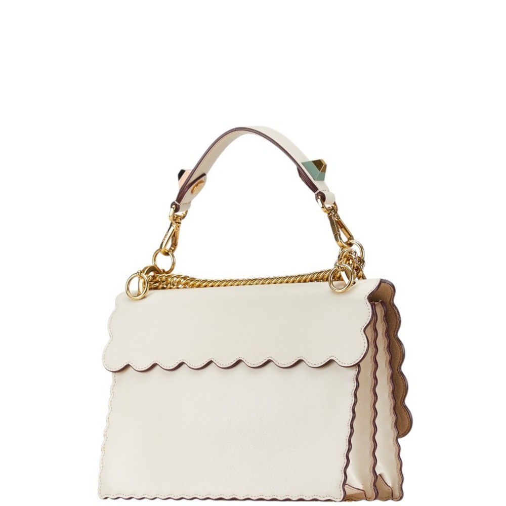 FENDI Beige Leather Canai Chain Handbag Shoulder Bag 8BT283 - Picture 2 of 12